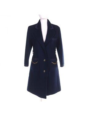 Gucci GG Chain with Buttons Wool Long Coat Navy 38